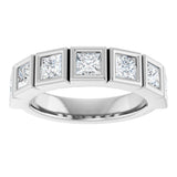 Platinum Square Lab-Grown Diamond Bezel-Set Anniversary Band – 1/2–2 3/4 CTW - view 3