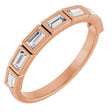 14K Gold Straight Baguette Natural Diamond Bezel-Set Anniversary Band – 1/6–3/8 CTW - Rose Gold