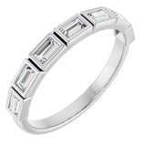 14K Gold Straight Baguette Natural Diamond Bezel-Set Anniversary Band – 1/6–3/8 CTW - White Gold