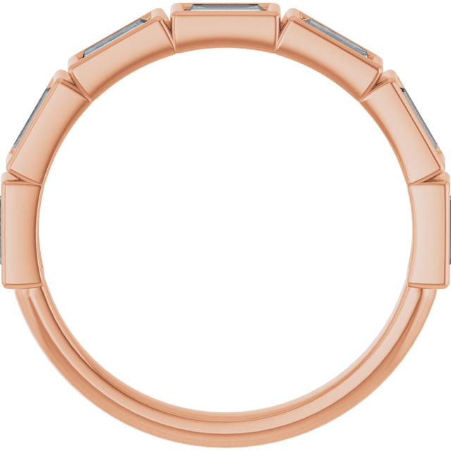 10K Gold Straight Baguette Lab-Grown Diamond Bezel-Set Anniversary Band – 1/2–3/4 CTW - Rose Gold - view 2