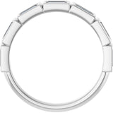Platinum Straight Baguette Natural Diamond Bezel-Set Anniversary Band – 1/6–3/4 CTW - view 2