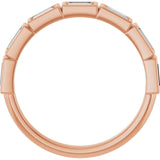 10K Gold Straight Baguette Natural Diamond Bezel-Set Anniversary Band – 1/2–3/4 CTW - Rose Gold - view 2