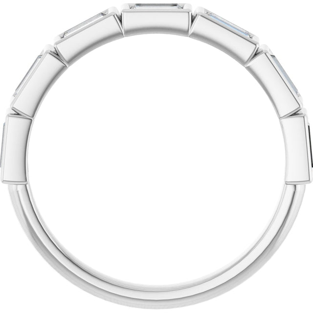 Platinum Straight Baguette Lab-Grown Diamond Bezel-Set Anniversary Band – 1/6–3/4 CTW - view 2