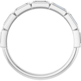 Platinum Straight Baguette Natural Diamond Bezel-Set Anniversary Band – 1/6–3/4 CTW - view 2