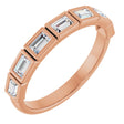 10K Gold Straight Baguette Lab-Grown Diamond Bezel-Set Anniversary Band – 1/2–3/4 CTW - Rose Gold