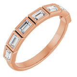 14K Gold Straight Baguette Natural Diamond Bezel-Set Anniversary Band – 1/2–3/4 CTW - Rose Gold