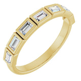 14K Gold Straight Baguette Lab-Grown Diamond Bezel-Set Anniversary Band – 1/2–3/4 CTW - Yellow Gold