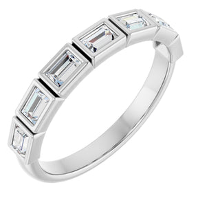 Platinum Straight Baguette Lab-Grown Diamond Bezel-Set Anniversary Band – 1/6–3/4 CTW