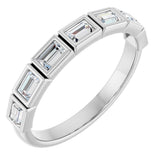 Platinum Straight Baguette Natural Diamond Bezel-Set Anniversary Band – 1/6–3/4 CTW