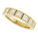 10K Gold Square Lab-Grown Diamond Bezel-Set Anniversary Band – 3/4–2 CTW - Yellow Gold - view 5