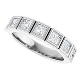 Platinum Square Natural Diamond Bezel-Set Anniversary Band – 1/6–2 3/4 CTW - view 5