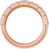 10K Gold Square Natural Diamond Bezel-Set Anniversary Band – 9/10–2 3/4 CTW - Rose Gold - view 2