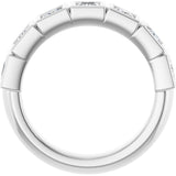 10K Gold Square Natural Diamond Bezel-Set Anniversary Band – 9/10–2 3/4 CTW - White Gold - view 2