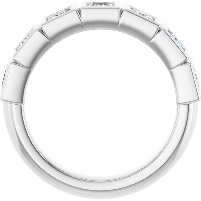 Platinum Square Natural Diamond Bezel-Set Anniversary Band – 1/6–2 3/4 CTW - view 2