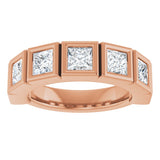 10K Gold Square Lab-Grown Diamond Bezel-Set Anniversary Band – 2 3/4 CTW - Rose Gold - view 3