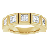 10K Gold Square Lab-Grown Diamond Bezel-Set Anniversary Band – 2 3/4 CTW - Yellow Gold - view 3