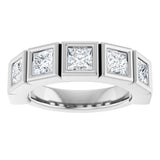 Platinum Round Natural Diamond Bezel-Set Anniversary Band – .07–1 1/2 CTW - view 3