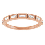 10K Gold Straight Baguette Lab-Grown Diamond Bezel-Set Anniversary Band – 1/6–3/8 CTW - Rose Gold - view 3