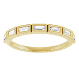 10K Gold Straight Baguette Lab-Grown Diamond Bezel-Set Anniversary Band – 1/6–3/8 CTW - Yellow Gold - view 3