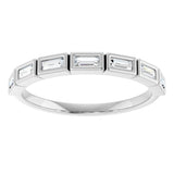 10K Gold Straight Baguette Lab-Grown Diamond Bezel-Set Anniversary Band – 1/6–3/8 CTW - White Gold - view 3