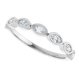 Platinum Marquise Lab-Grown Diamond Bezel-Set Anniversary Band – 3.5x1.75 mm Stones - view 5