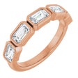 10K Gold Emerald Lab-Grown Diamond Bezel-Set Anniversary Band – 1 5/8 CTW - Rose Gold