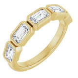 10K Gold Emerald Lab-Grown Diamond Bezel-Set Anniversary Band – 1 5/8 CTW - Yellow Gold
