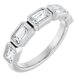 Platinum Emerald Natural Diamond Bezel-Set Anniversary Band – 1 7/8 CTW