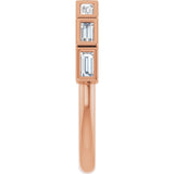 10K Gold Straight Baguette Lab-Grown Diamond Bezel-Set Anniversary Band – 1/6–3/8 CTW - Rose Gold - view 4