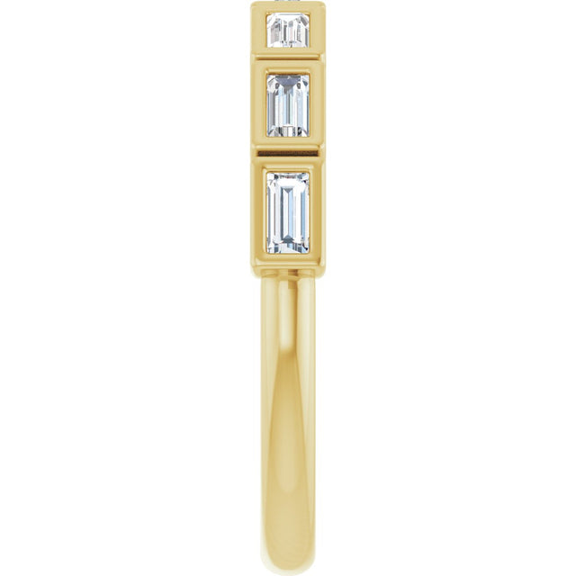 10K Gold Straight Baguette Natural Diamond Bezel-Set Anniversary Band – 1/6–3/8 CTW - Yellow Gold - view 4