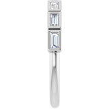 10K Gold Straight Baguette Lab-Grown Diamond Bezel-Set Anniversary Band – 1/6–3/8 CTW - White Gold - view 4