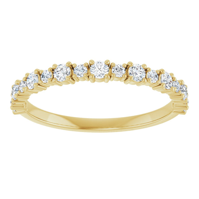 14K Gold Round Lab-Grown Diamond Anniversary Band – 3/8–1 1/4 CTW - Yellow Gold - view 3