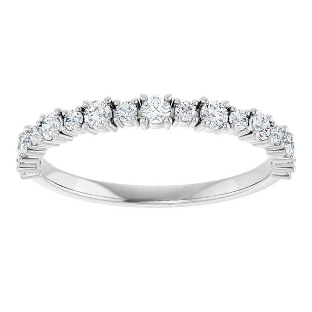14K Gold Round Lab-Grown Diamond Anniversary Band – 3/8–1 1/4 CTW - White Gold - view 3