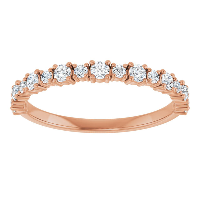 14K Gold Round Lab-Grown Diamond Anniversary Band – 3/8–1 1/4 CTW - Rose Gold - view 3
