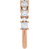 14K Gold Square Natural Diamond Anniversary Band – 1/2–1 1/3 CTW - Rose Gold - view 4
