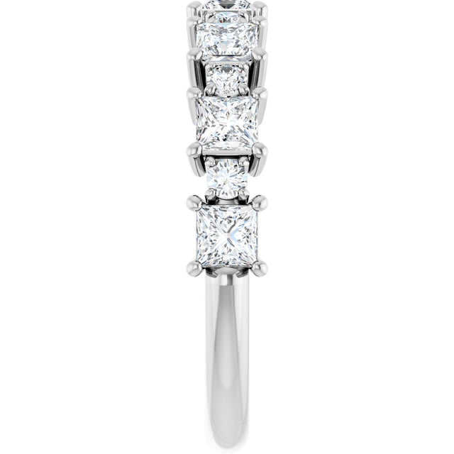 Platinum Square Natural Diamond Anniversary Band – 1/2–1 1/3 CTW - view 4