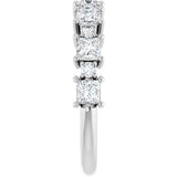 14K Gold Square Natural Diamond Anniversary Band – 1/2–1 1/3 CTW - White Gold - view 4