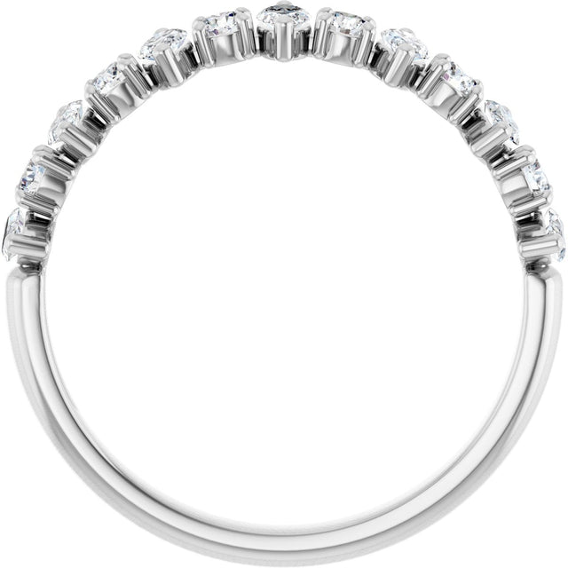 Platinum Marquise Natural Diamond Anniversary Band – 3/8–5/8 CTW - view 2