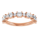 14K Gold Asscher Natural Diamond Anniversary Band – 1/2–1 1/3 CTW - Rose Gold - view 3