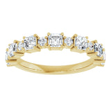 14K Gold Asscher Natural Diamond Anniversary Band – 1/2–1 1/3 CTW - Yellow Gold - view 3