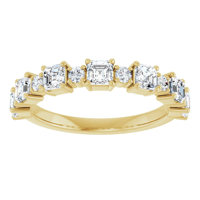 14K Gold Asscher Natural Diamond Anniversary Band – 1/2–1 1/3 CTW - Yellow Gold - view 3
