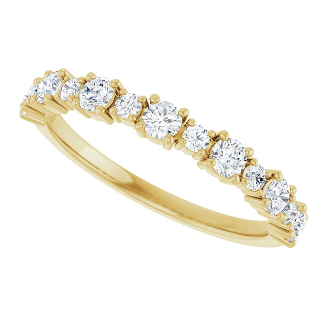 14K Gold Round Lab-Grown Diamond Anniversary Band – 3/8–1 1/4 CTW - Yellow Gold - view 5