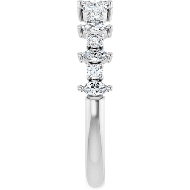 Platinum Marquise Natural Diamond Anniversary Band – 3/8–5/8 CTW - view 4