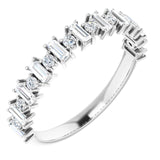 14K Gold Straight Baguette Natural Diamond Anniversary Band – 3/8–7/8 CTW - White Gold