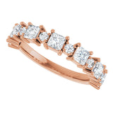14K Gold Square Natural Diamond Anniversary Band – 1/2–1 1/3 CTW - Rose Gold - view 5