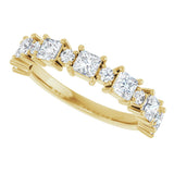 14K Gold Square Natural Diamond Anniversary Band – 1/2–1 1/3 CTW - Yellow Gold - view 5