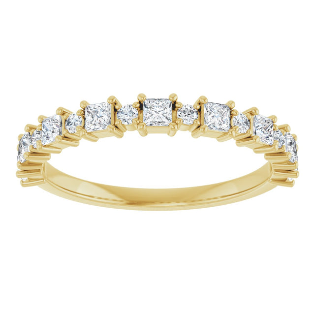 14K Gold Square Lab-Grown Diamond Anniversary Band – 1/2 CTW - Yellow Gold - view 3