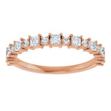 14K Gold Square Lab-Grown Diamond Anniversary Band – 1/2 CTW - Rose Gold - view 3