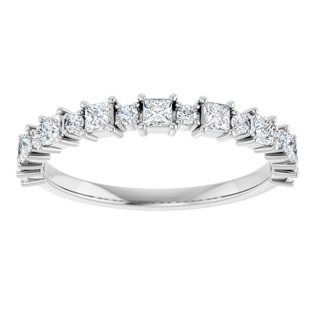 Platinum Square Natural Diamond Anniversary Band – 1/2–1 1/3 CTW - view 3