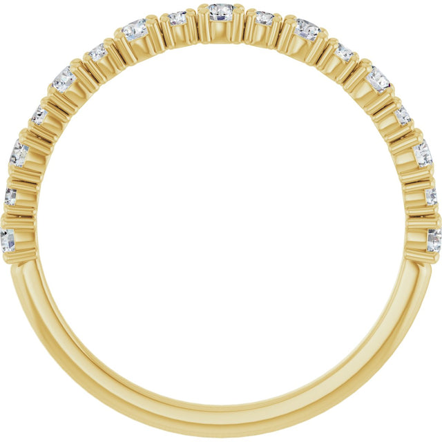 14K Gold Round Lab-Grown Diamond Anniversary Band – 3/8–1 1/4 CTW - Yellow Gold - view 2
